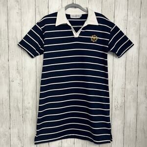 Vintage Needle & Threads Short Sleeve Striped Nautical Boat Money Shirt Dress